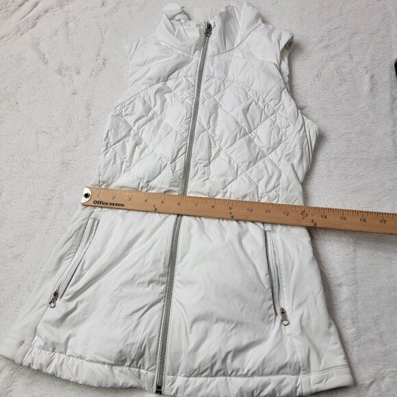 Lululemon Women's White Down For A Run Slim Full-Zip Puffer Vest Size 4 - Picture 6 of 7